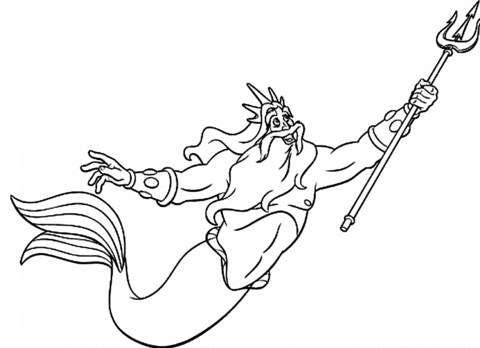 King Triton  Coloring Page